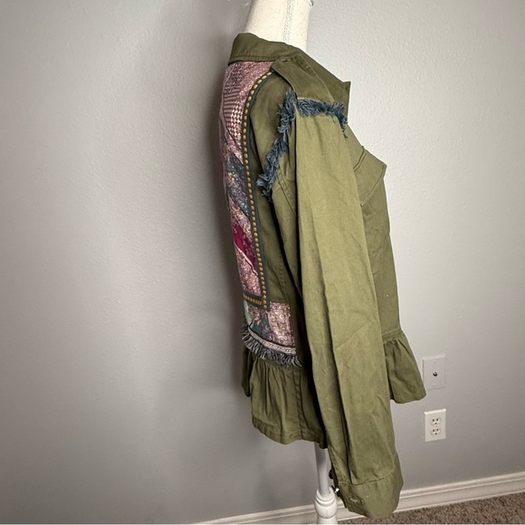 MATILDA JANE Jacket Moments with You Size S Army Green Pockets Patchwork - Picture 6 of 9